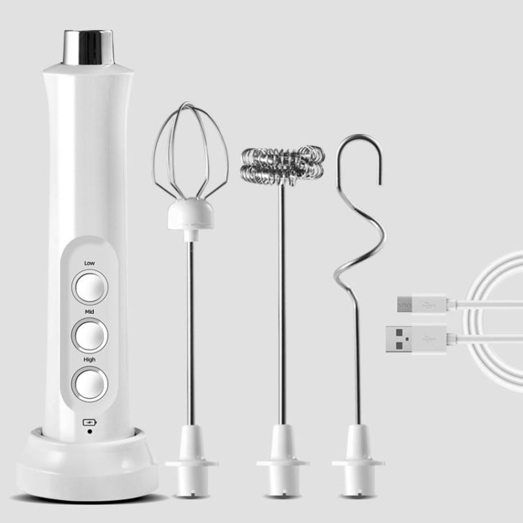 Máy đánh trứng điện mini không dây cầm tay dùng trong gia đình, máy đánh sữa bọt, màu trắng, đen