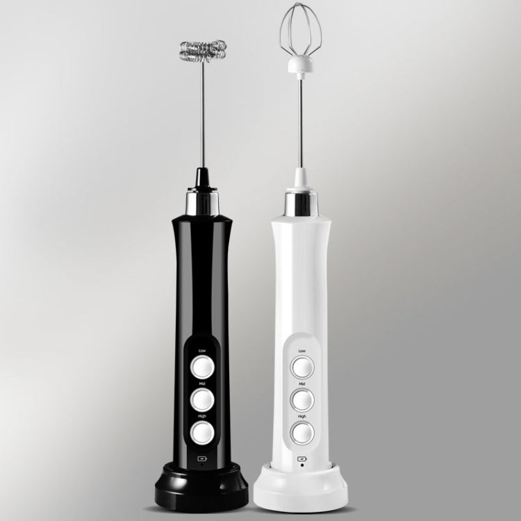 Máy đánh trứng điện mini không dây cầm tay dùng trong gia đình, máy đánh sữa bọt, màu trắng, đen