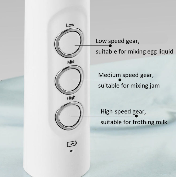 Máy đánh trứng điện mini không dây cầm tay dùng trong gia đình, máy đánh sữa bọt, màu trắng, đen