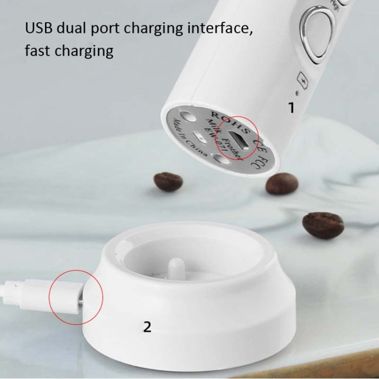 Máy đánh trứng điện mini không dây cầm tay dùng trong gia đình, máy đánh sữa bọt, màu trắng, đen