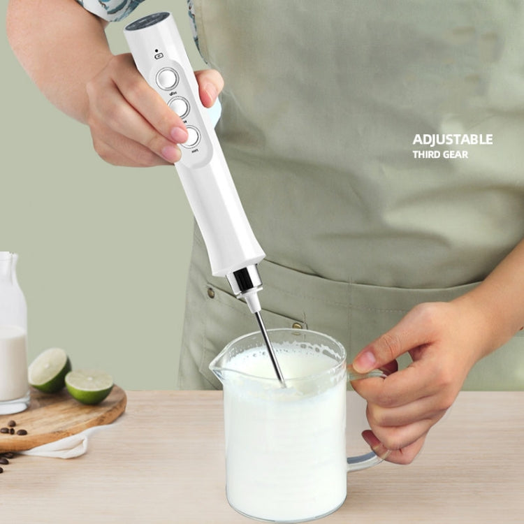 Máy đánh trứng điện mini không dây cầm tay dùng trong gia đình, máy đánh sữa bọt, màu trắng, đen