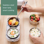 Hộp cơm có chức năng hâm nóng và giữ nhiệt, có thể cắm điện, nồi cơm văn phòng, phích cắm EU, hai ngăn