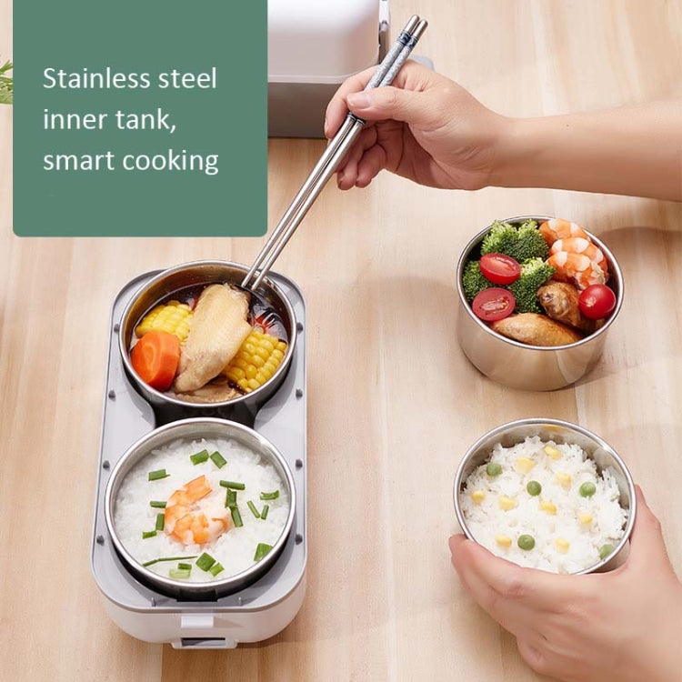 Hộp cơm có chức năng hâm nóng và giữ nhiệt, có thể cắm điện, nồi cơm văn phòng, phích cắm EU, hai ngăn