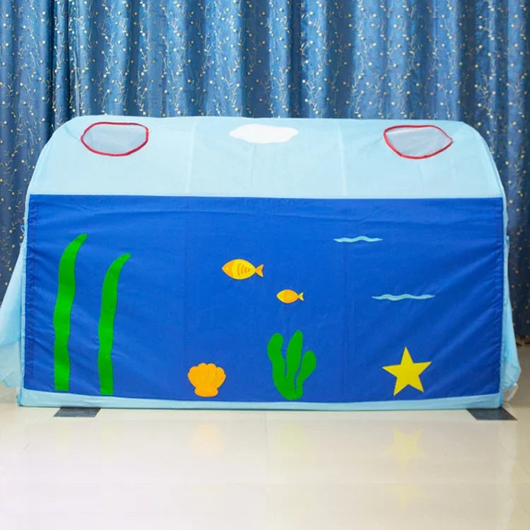 Lều giường trẻ em hình đường hầm, nhà chơi cho bé trai, giường công chúa