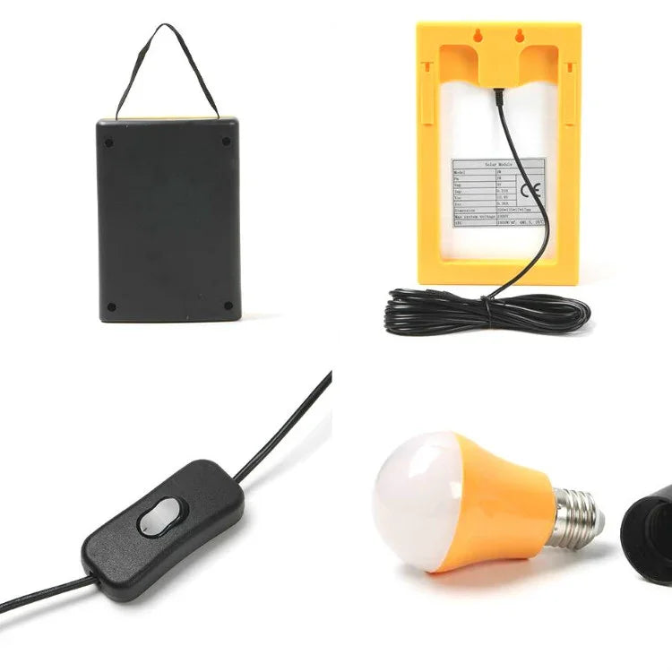 Hệ thống nhỏ năng lượng mặt trời 3W đa chức năng gia đình, đèn khẩn cấp di động, màu vàng, xanh lá, đỏ