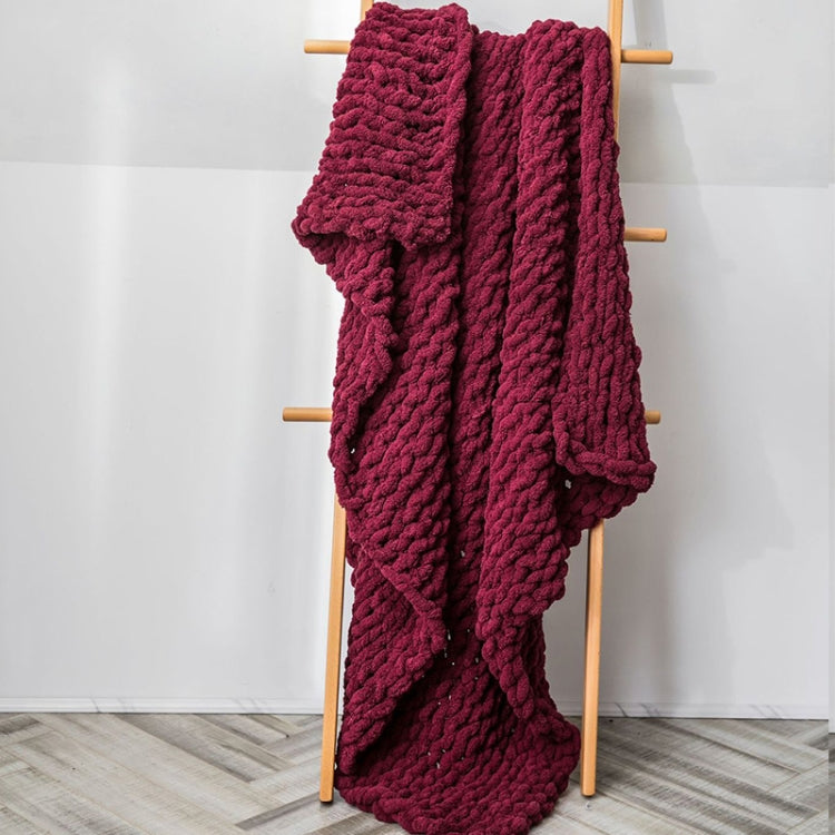 Chăn đan len dày thủ công, chăn sofa chenille đan que, 80 x 100 cm, 130 x 160 cm