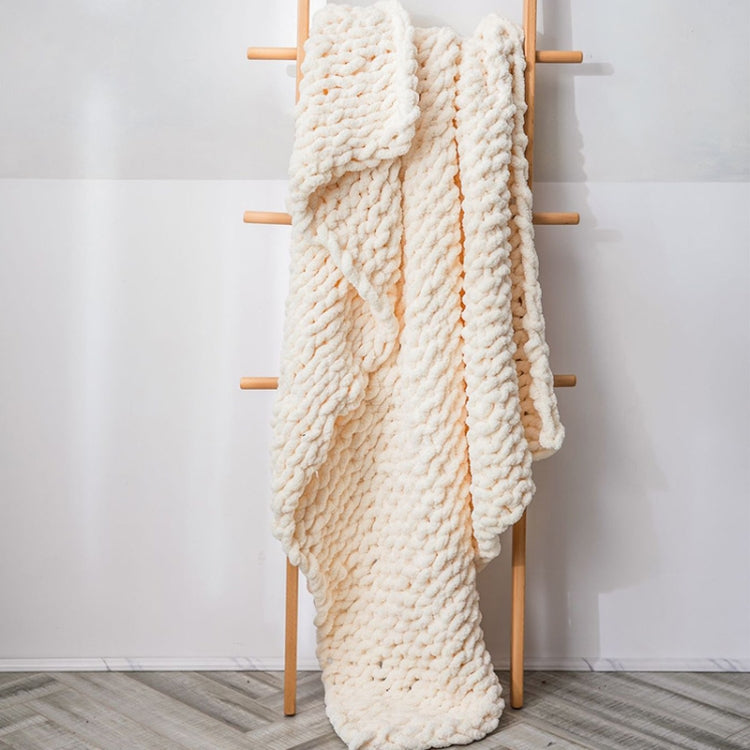 Chăn đan len dày thủ công, chăn sofa chenille đan que, 80 x 100 cm, 130 x 160 cm
