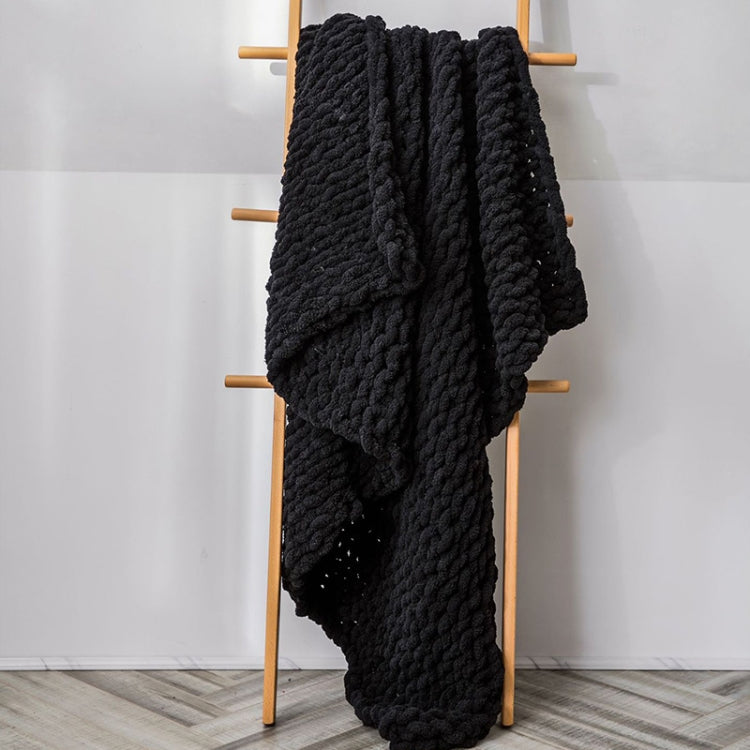 Chăn đan len dày thủ công, chăn sofa chenille đan que, 80 x 100 cm, 130 x 160 cm