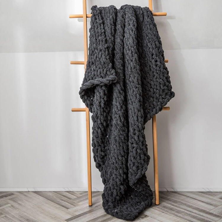 Chăn đan len dày thủ công, chăn sofa chenille đan que, 80 x 100 cm, 130 x 160 cm