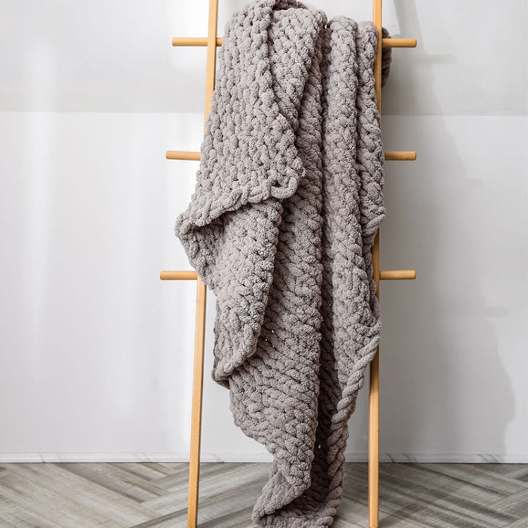 Chăn đan len dày thủ công, chăn sofa chenille đan que, 80 x 100 cm, 130 x 160 cm