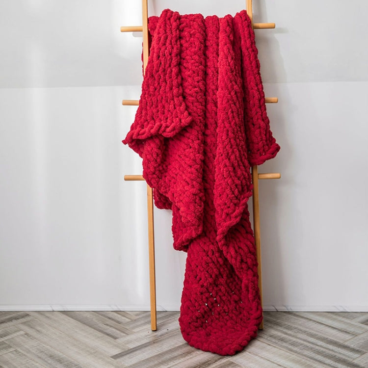 Chăn đan len dày thủ công, chăn sofa chenille đan que, 80 x 100 cm, 130 x 160 cm