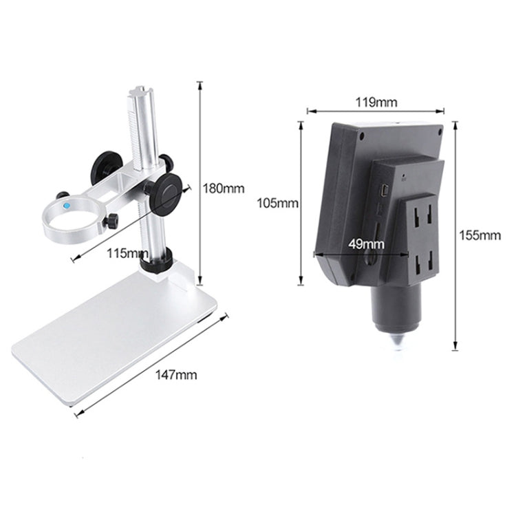 Kính hiển vi sửa điện thoại di động G600A HD màn hình 4.3 inch, kính hiển vi kỹ thuật số, kính hiển vi điện tử, phích cắm EU, phích cắm US