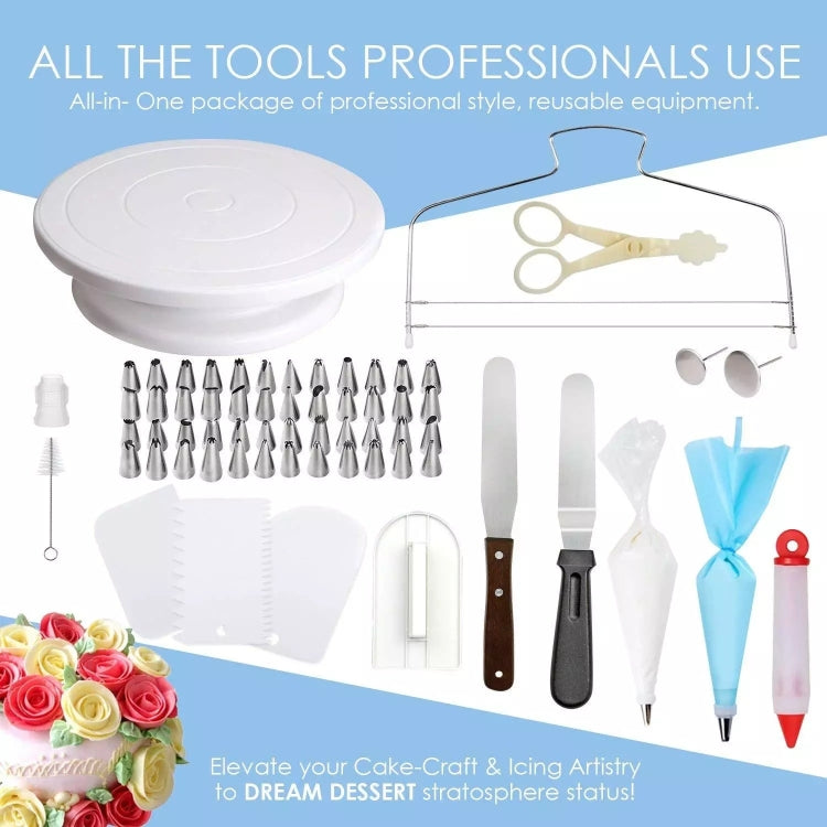 Bộ bàn xoay trang trí bánh 205 trong 1, dụng cụ làm bánh, 205 cái/bộ
