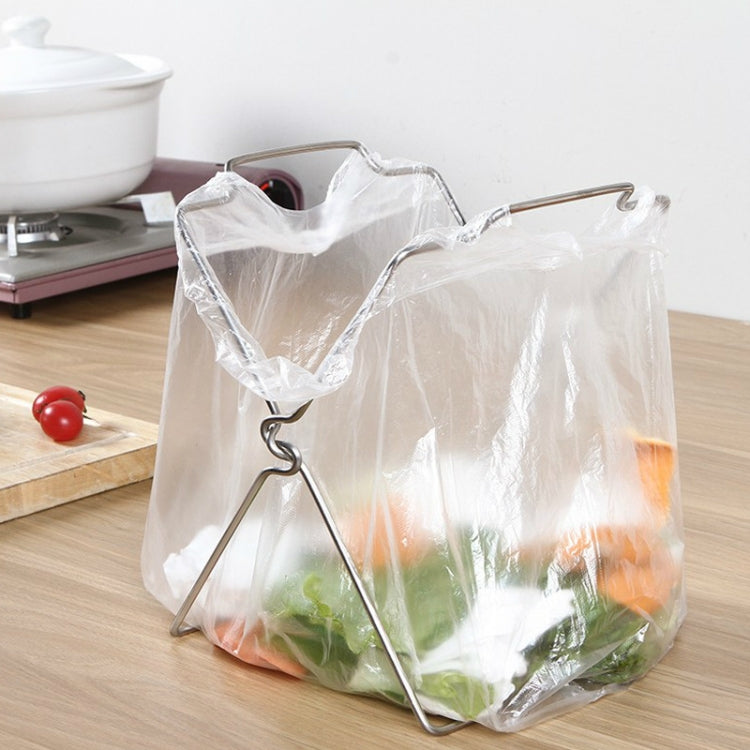 Giá đựng gấp gọn nhà bếp bằng thép không gỉ, giá đựng túi nhựa, khăn, thùng rác, giá đựng thùng rác