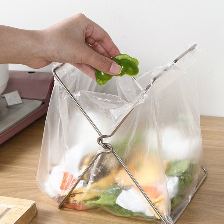 Giá đựng gấp gọn nhà bếp bằng thép không gỉ, giá đựng túi nhựa, khăn, thùng rác, giá đựng thùng rác