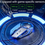 Chuột có dây cơ học chơi game USB Inphic W-02 6 phím lập trình macro phát sáng cho văn phòng tại nhà, W-02 (Xám kim loại)