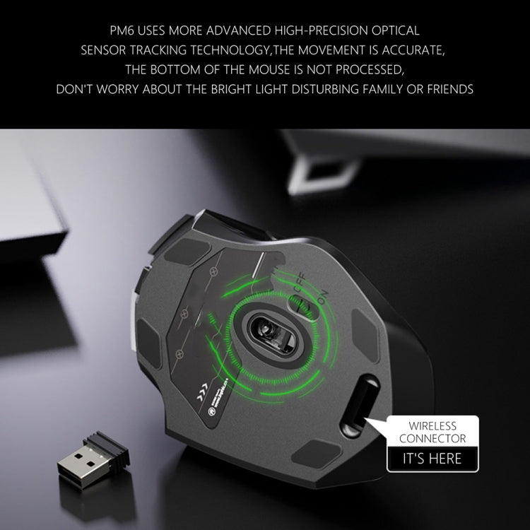 Chuột cơ học không dây chơi game Inphic A1 6 phím 1000/1200/1600 DPI, Màu: Xám không dây + Bluetooth 4.0 + Bluetooth 5.0, Đen không dây + Bluetooth 4.0 + Bluetooth 5.0, Phiên bản im lặng sạc không dây, Xám phiên bản im lặng sạc không dây