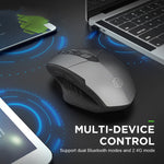 Chuột cơ học không dây chơi game Inphic A1 6 phím 1000/1200/1600 DPI, Màu: Xám không dây + Bluetooth 4.0 + Bluetooth 5.0, Đen không dây + Bluetooth 4.0 + Bluetooth 5.0, Phiên bản im lặng sạc không dây, Xám phiên bản im lặng sạc không dây