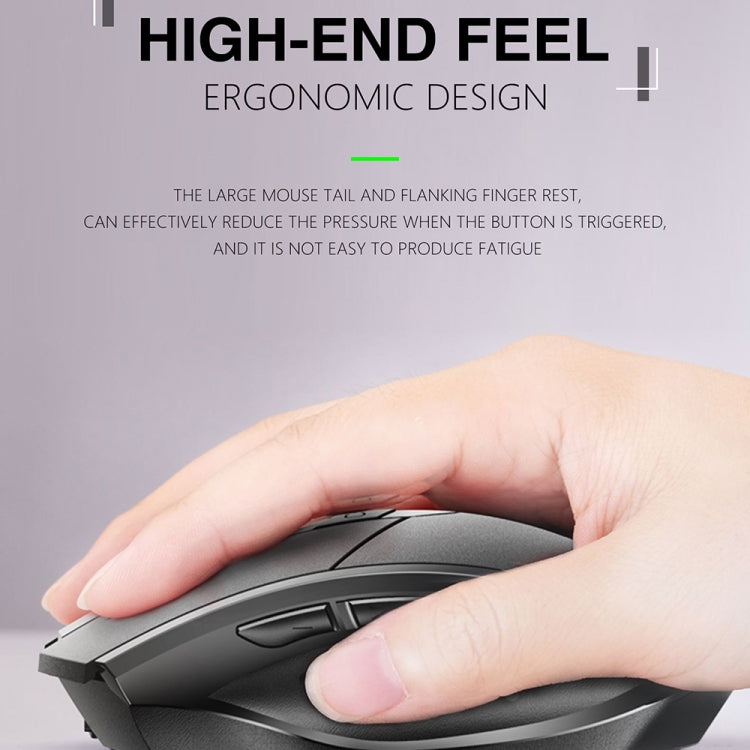 Chuột cơ học không dây chơi game Inphic A1 6 phím 1000/1200/1600 DPI, Màu: Xám không dây + Bluetooth 4.0 + Bluetooth 5.0, Đen không dây + Bluetooth 4.0 + Bluetooth 5.0, Phiên bản im lặng sạc không dây, Xám phiên bản im lặng sạc không dây