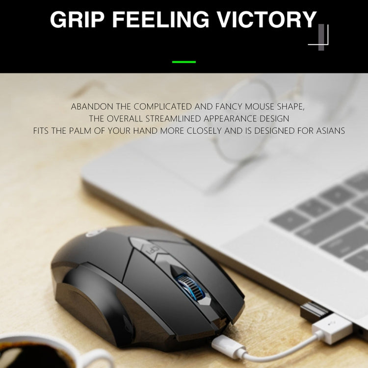 Chuột cơ học không dây chơi game Inphic A1 6 phím 1000/1200/1600 DPI, Màu: Xám không dây + Bluetooth 4.0 + Bluetooth 5.0, Đen không dây + Bluetooth 4.0 + Bluetooth 5.0, Phiên bản im lặng sạc không dây, Xám phiên bản im lặng sạc không dây