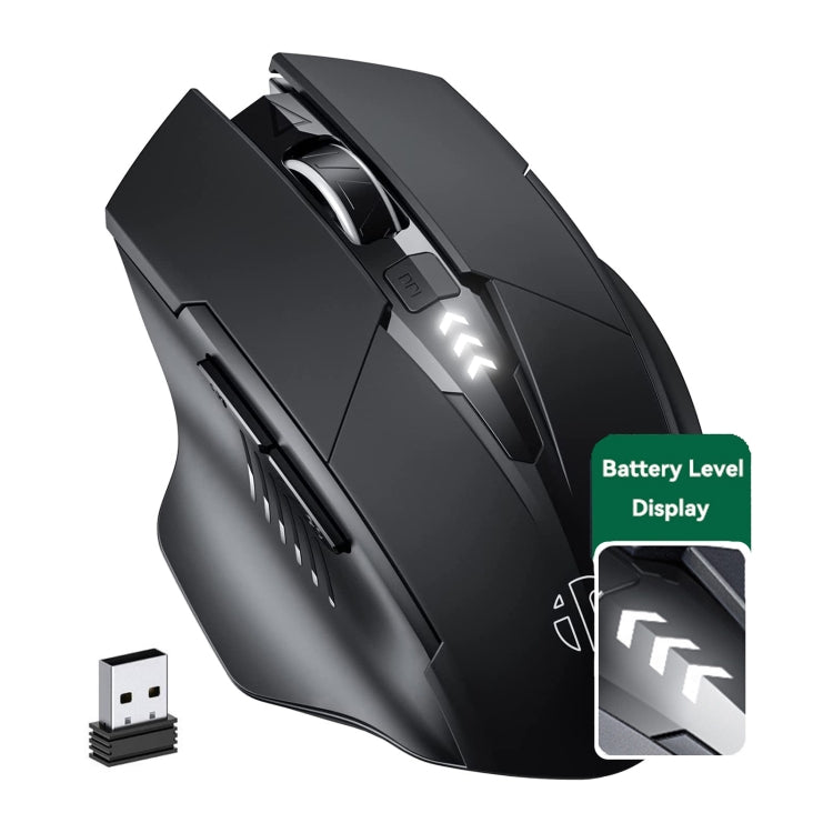 Chuột cơ học không dây chơi game Inphic A1 6 phím 1000/1200/1600 DPI, Màu: Xám không dây + Bluetooth 4.0 + Bluetooth 5.0, Đen không dây + Bluetooth 4.0 + Bluetooth 5.0, Phiên bản im lặng sạc không dây, Xám phiên bản im lặng sạc không dây
