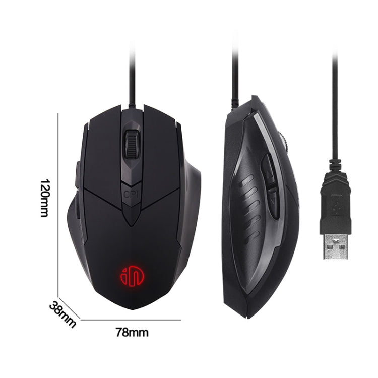 Chuột có dây chơi game định nghĩa macro phát sáng im lặng Inphic PW1, chiều dài cáp: 1,5m, Phiên bản kinh doanh đen im lặng, Phiên bản chơi game đen im lặng, Phiên bản chơi game xám titan im lặng
