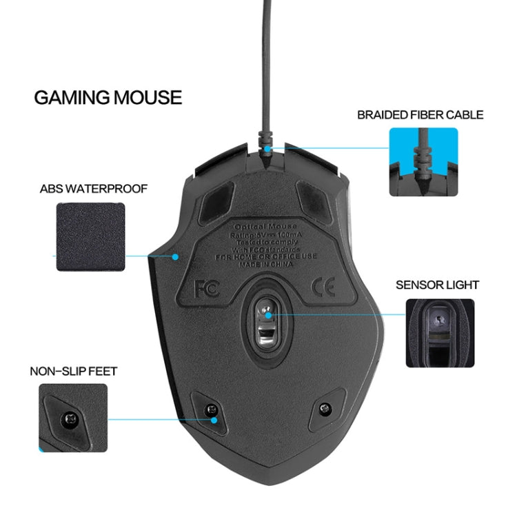 Chuột có dây chơi game định nghĩa macro phát sáng im lặng Inphic PW1, chiều dài cáp: 1,5m, Phiên bản kinh doanh đen im lặng, Phiên bản chơi game đen im lặng, Phiên bản chơi game xám titan im lặng