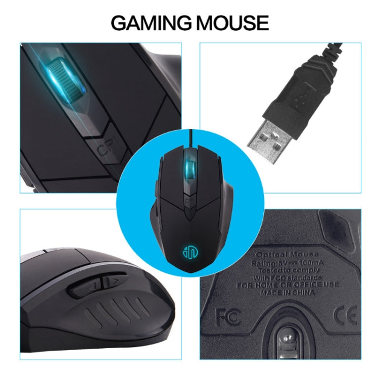 Chuột có dây chơi game định nghĩa macro phát sáng im lặng Inphic PW1, chiều dài cáp: 1,5m, Phiên bản kinh doanh đen im lặng, Phiên bản chơi game đen im lặng, Phiên bản chơi game xám titan im lặng