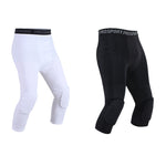 Quần thể thao chống va đập đàn hồi cao Lycra tổ ong cho nam, quần thể dục bóng rổ dài bảy phần, S, M, L, XL, XXL, XXXL
