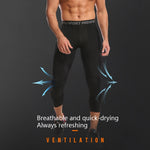 Quần thể thao chống va đập đàn hồi cao Lycra tổ ong cho nam, quần thể dục bóng rổ dài bảy phần, S, M, L, XL, XXL, XXXL