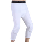 Quần thể thao chống va đập đàn hồi cao Lycra tổ ong cho nam, quần thể dục bóng rổ dài bảy phần, S, M, L, XL, XXL, XXXL