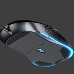Chuột có dây chơi game định nghĩa macro văn phòng kinh doanh im lặng Inphic PB1, chiều dài cáp: 1,5m, Đèn thở cổ điển phía sau, Đèn thở trắng mờ
