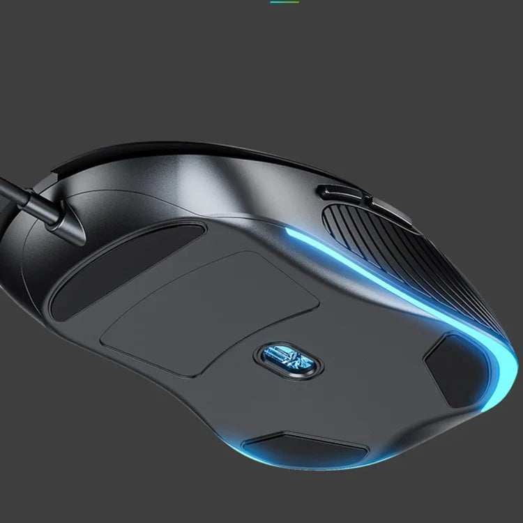 Chuột có dây chơi game định nghĩa macro văn phòng kinh doanh im lặng Inphic PB1, chiều dài cáp: 1,5m, Đèn thở cổ điển phía sau, Đèn thở trắng mờ
