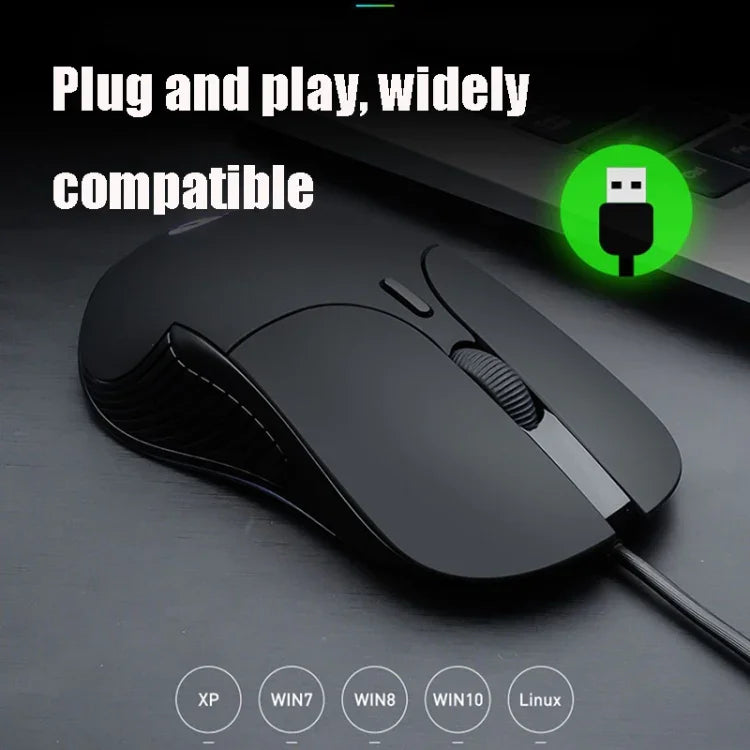 Chuột có dây chơi game định nghĩa macro văn phòng kinh doanh im lặng Inphic PB1, chiều dài cáp: 1,5m, Đèn thở cổ điển phía sau, Đèn thở trắng mờ