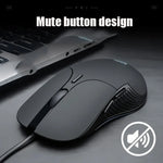 Chuột có dây chơi game định nghĩa macro văn phòng kinh doanh im lặng Inphic PB1, chiều dài cáp: 1,5m, Đèn thở cổ điển phía sau, Đèn thở trắng mờ
