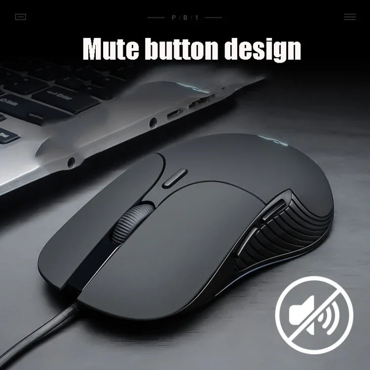 Chuột có dây chơi game định nghĩa macro văn phòng kinh doanh im lặng Inphic PB1, chiều dài cáp: 1,5m, Đèn thở cổ điển phía sau, Đèn thở trắng mờ