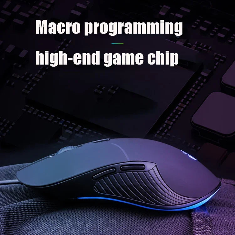 Chuột có dây chơi game định nghĩa macro văn phòng kinh doanh im lặng Inphic PB1, chiều dài cáp: 1,5m, Đèn thở cổ điển phía sau, Đèn thở trắng mờ