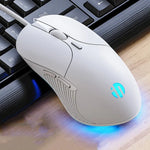 Chuột có dây chơi game định nghĩa macro văn phòng kinh doanh im lặng Inphic PB1, chiều dài cáp: 1,5m, Đèn thở cổ điển phía sau, Đèn thở trắng mờ
