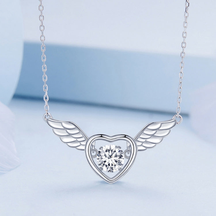 Dây chuyền bạc S925 cánh sống động mạ vàng trắng đá zircon, BSN287