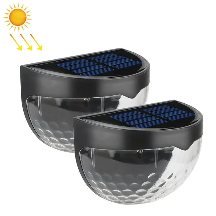 2 chiếc đèn tường năng lượng mặt trời LED ngoài trời hình bán nguyệt cho hàng rào vườn bãi cỏ