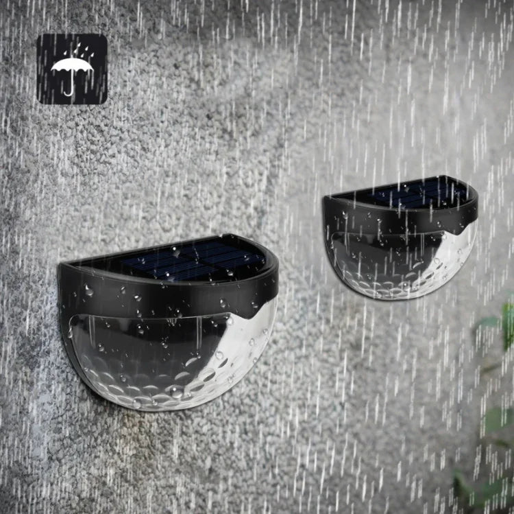 2 chiếc đèn tường năng lượng mặt trời LED ngoài trời hình bán nguyệt cho hàng rào vườn bãi cỏ