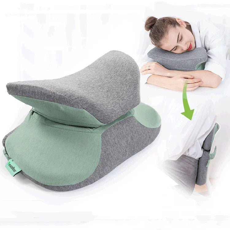 Gối ngủ trưa đa năng cho sinh viên BEWALKER, gối hỗ trợ thắt lưng có thể gập, gối ngủ trưa bằng mút nhớ văn phòng, 38x20x15cm