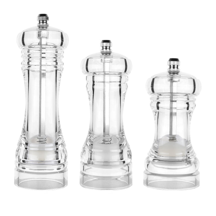 Máy xay tiêu trong suốt bằng acrylic, thủ công, lõi gốm, lọ gia vị đa năng, 4 inch, 5 inch, 6 inch