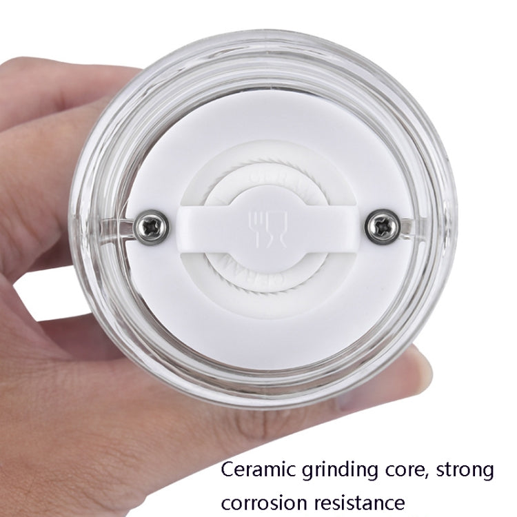 Máy xay tiêu trong suốt bằng acrylic, thủ công, lõi gốm, lọ gia vị đa năng, 4 inch, 5 inch, 6 inch