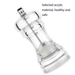 Máy xay tiêu trong suốt bằng acrylic, thủ công, lõi gốm, lọ gia vị đa năng, 4 inch, 5 inch, 6 inch