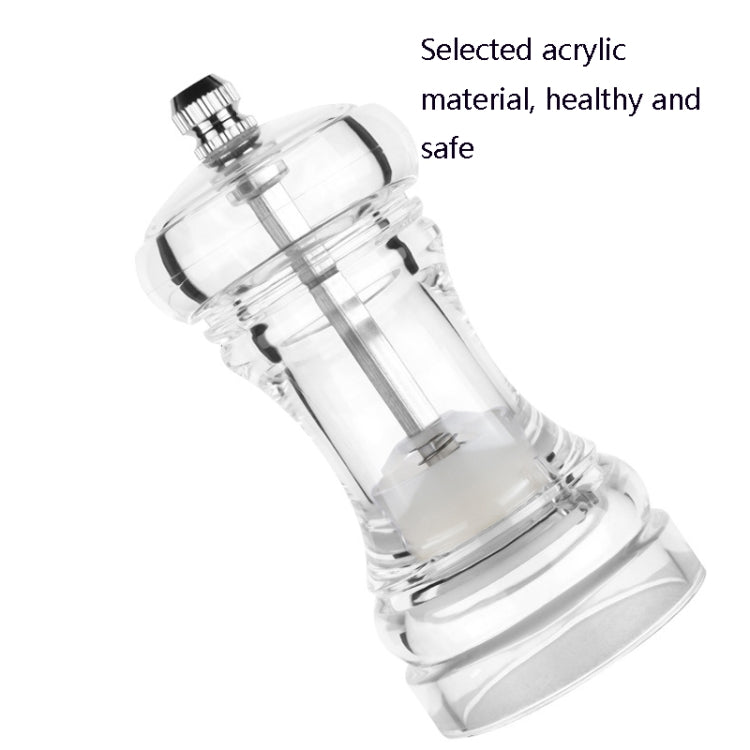 Máy xay tiêu trong suốt bằng acrylic, thủ công, lõi gốm, lọ gia vị đa năng, 4 inch, 5 inch, 6 inch