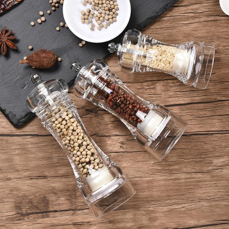 Máy xay tiêu trong suốt bằng acrylic, thủ công, lõi gốm, lọ gia vị đa năng, 4 inch, 5 inch, 6 inch