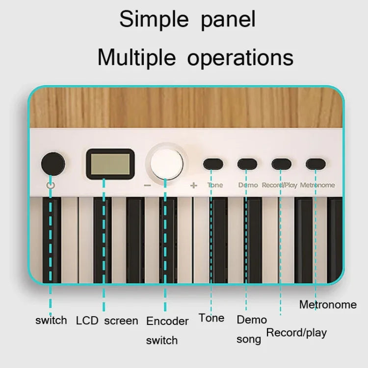Đàn Piano Điện Tử Gập Gọn 88 Phím Wersi Cho Người Mới Tập Luyện, Phích Cắm CN, USB Màu Trắng, USB Màu Đen