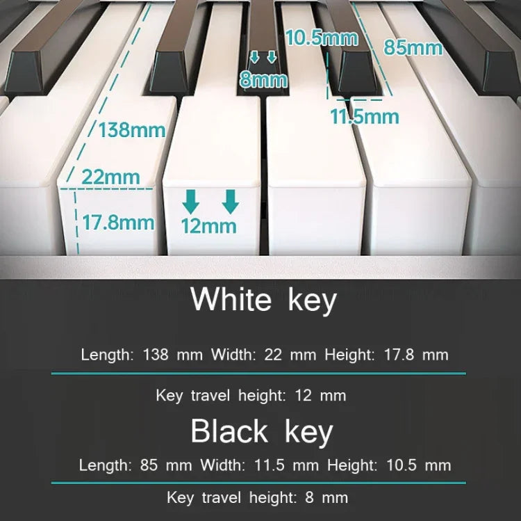 Đàn Piano Điện Tử Gập Gọn 88 Phím Wersi Cho Người Mới Tập Luyện, Phích Cắm CN, USB Màu Trắng, USB Màu Đen