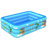 Bể bơi vuông bơm hơi họa tiết công viên giải trí trong nhà và ngoài trời cho trẻ em, 130 x 85 x 50cm, 150 x 110 x 50cm